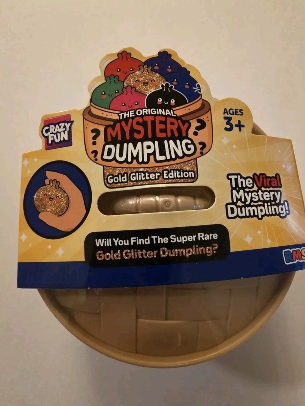 Crazy Fun Mystery Dumpling Gold Glittter Edition Sealed Viral Squishy Toy Rare